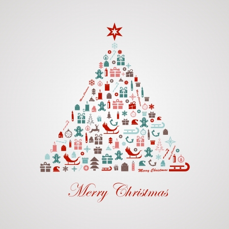 Stylized design Christmas treeのイラスト素材