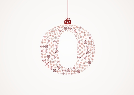 Alphabet letter O  Christmas and New Year  Snowflakes  Flakesのイラスト素材