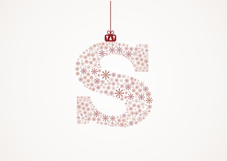 Alphabet letter S  Christmas and New Year  Snowflakes  Flakesのイラスト素材
