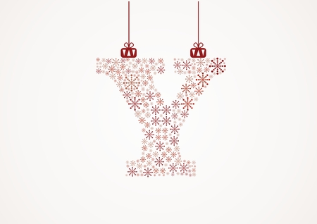 Alphabet letter Y  Christmas and New Year  Snowflakes  Flakesのイラスト素材