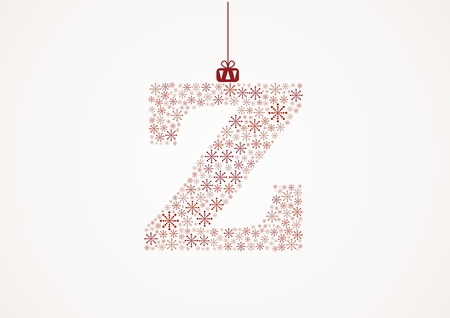 Alphabet letter Z  Christmas and New Year  Snowflakes  Flakesのイラスト素材