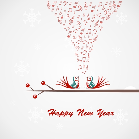 Card illustration of two birds のイラスト素材