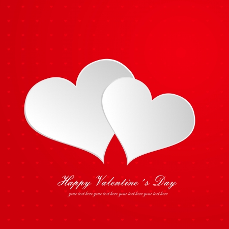 Happy Valentine's Day lettering Greeting Card on red. Backgroundのイラスト素材
