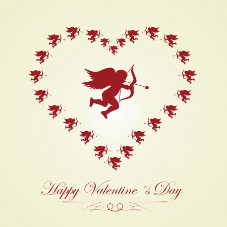 happy Valentines day - greeting card. Vector. Illustration. のイラスト素材