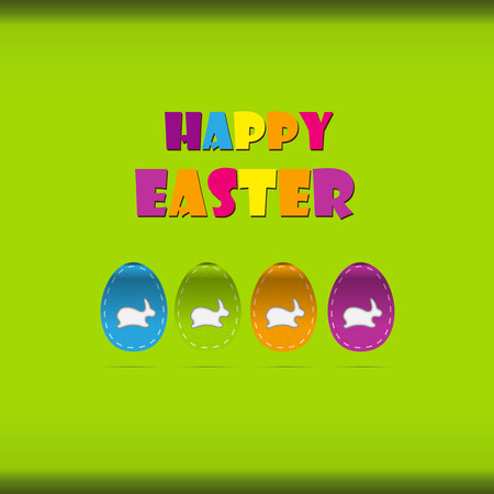Happy easter cards illustration retro vintage with easter egg  and fonts  のイラスト素材