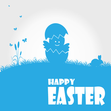 Happy easter cards illustration with easter egg  and fonts. Vector.のイラスト素材