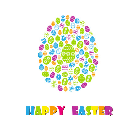 Happy easter cards illustration with easter egg. Vector. Illustration.のイラスト素材