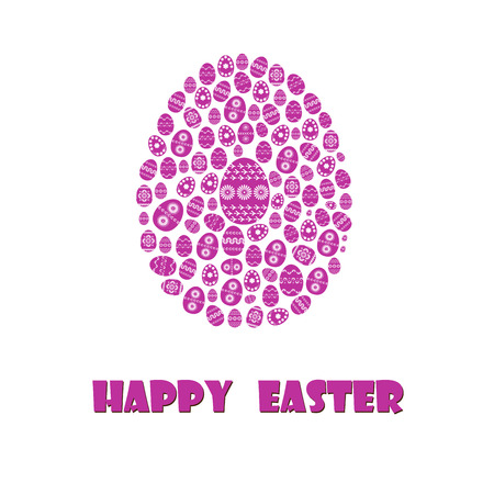 Happy easter cards illustration with easter egg. Vector. Illustration.のイラスト素材