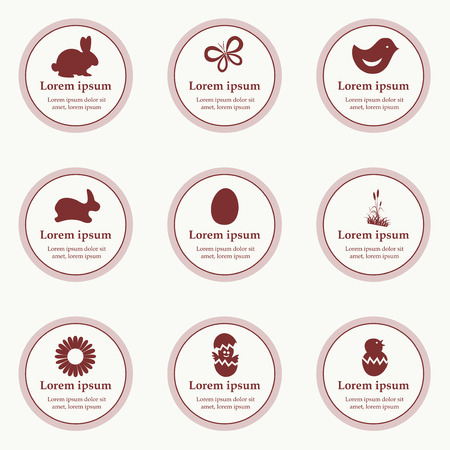 Easter Icon Symbol collection vector, grouped for easy editing. Illustration.のイラスト素材