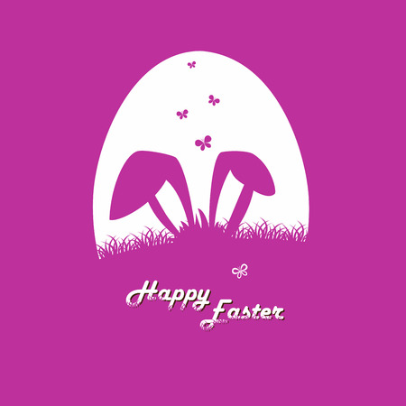 Happy easter cards illustration with easter egg  and fonts. Vector.のイラスト素材