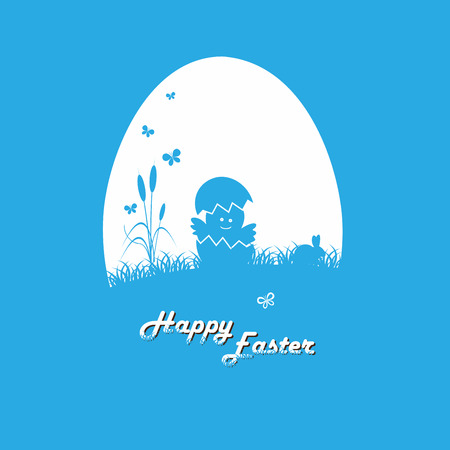 Happy easter cards illustration with easter egg  and fonts. Vector.のイラスト素材
