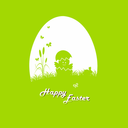 Happy easter cards illustration with easter egg  and fonts. Vector.のイラスト素材