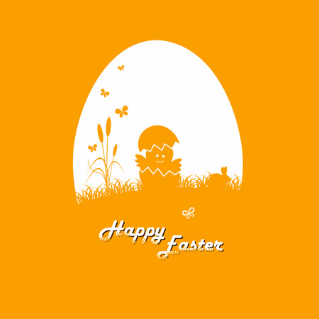 Happy easter cards illustration with easter egg  and fonts. Vector.のイラスト素材