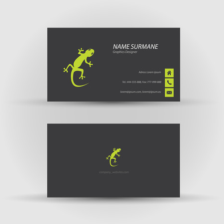 Set of modern vector business card template - front and back sideのイラスト素材