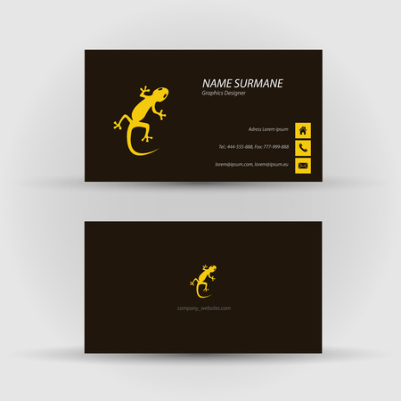 Set of modern vector business card template - front and back sideのイラスト素材
