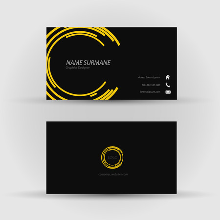 Set of modern vector business card template - front and back sideのイラスト素材