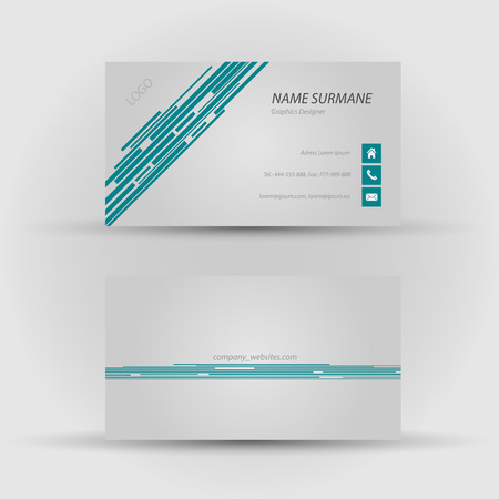 Set of modern vector business card template - front and back sideのイラスト素材