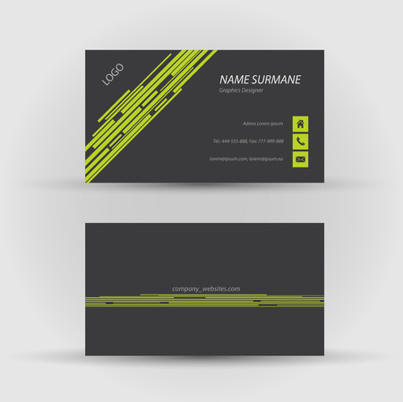 Set of modern vector business card template - front and back sideのイラスト素材