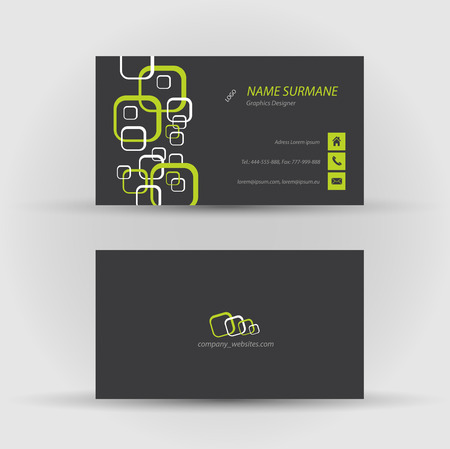 Set of modern vector business card template - front and back sideのイラスト素材