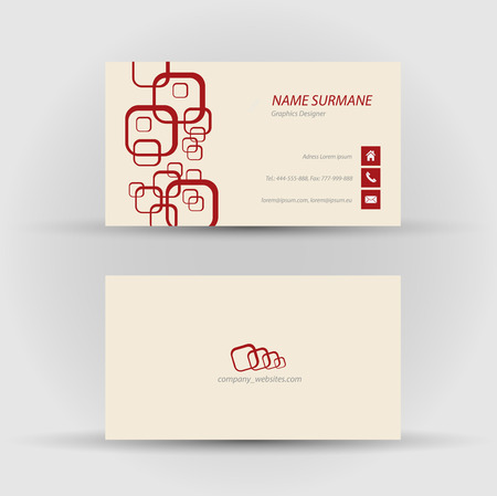 Set of modern vector business card template - front and back sideのイラスト素材