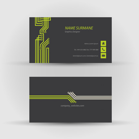 Set of modern vector business card template - front and back sideのイラスト素材