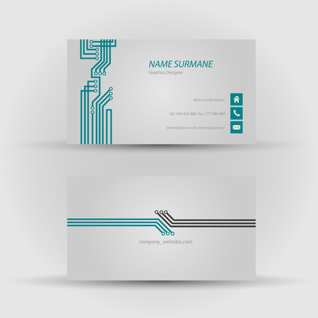 Set of modern vector business card template - front and back sideのイラスト素材