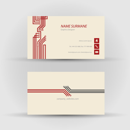 Set of modern vector business card template - front and back sideのイラスト素材