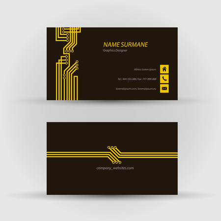 Set of modern vector business card template - front and back sideのイラスト素材