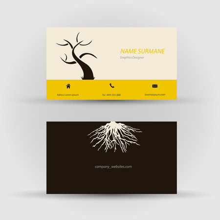 Set of modern vector business card template - front and back sideのイラスト素材