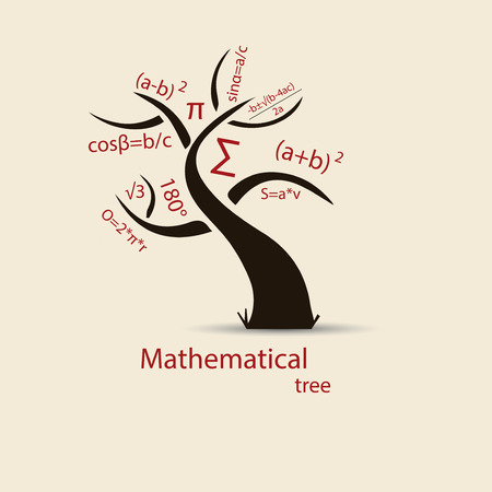 Math tree sketch for your design. Vector. Illustration.のイラスト素材