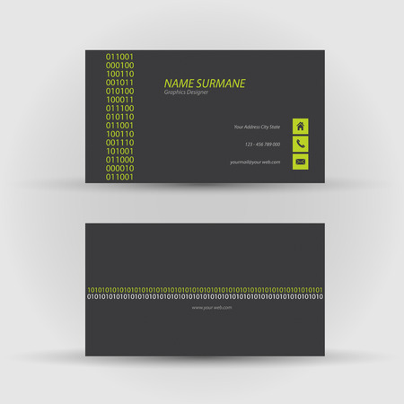 Set of modern vector business card template - front and back sideのイラスト素材