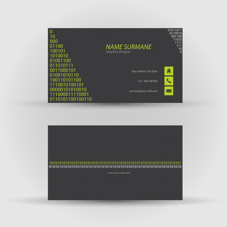 Set of modern vector business card template - front and back sideのイラスト素材