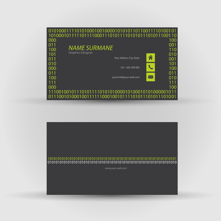 Set of modern vector business card template - front and back sideのイラスト素材