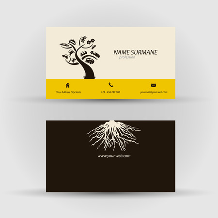Set of modern vector business card template - front and back sideのイラスト素材