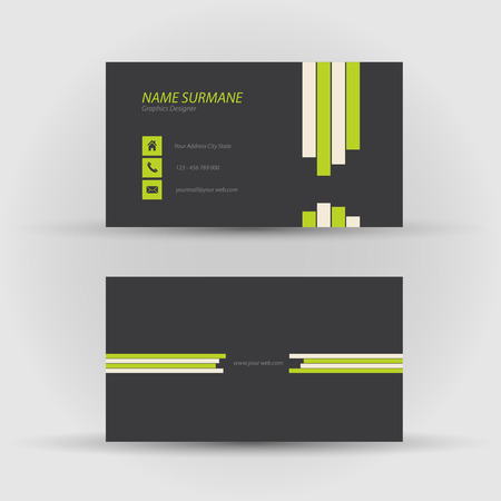 Set of modern business card template - front and back sideのイラスト素材