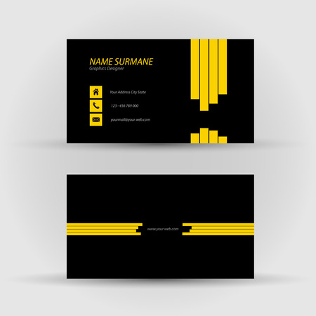 Set of modern business card template - front and back sideのイラスト素材