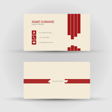 Set of modern business card template - front and back sideのイラスト素材