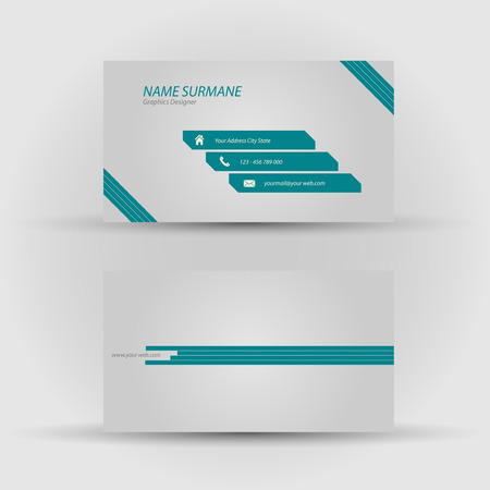 Set of modern business card template - front and back sideのイラスト素材
