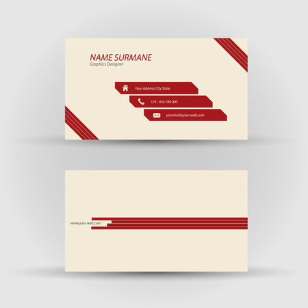 Set of modern business card template - front and back sideのイラスト素材
