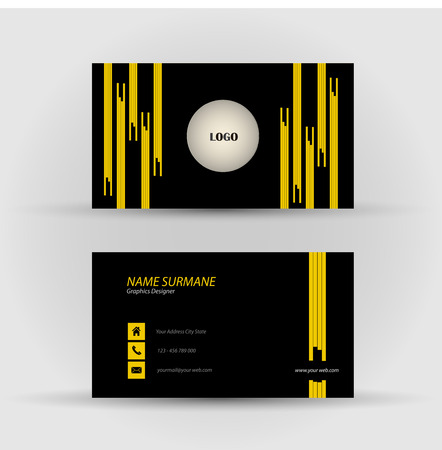Set of modern vector business card template - front and back sideのイラスト素材