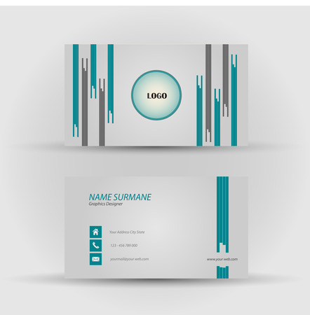 Set of modern vector business card template - front and back sideのイラスト素材