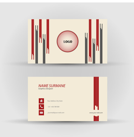 Set of modern vector business card template - front and back sideのイラスト素材