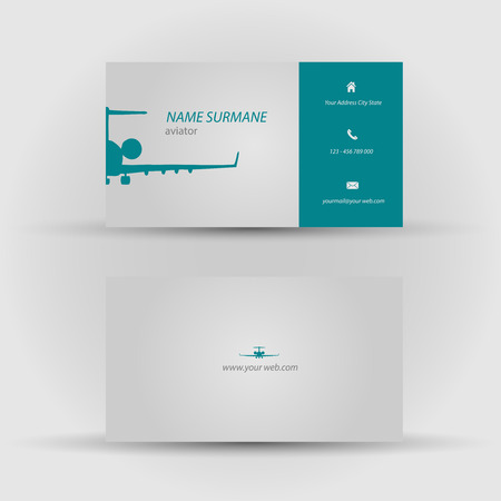 Set of modern vector business card template - front and back sideのイラスト素材