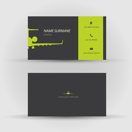 Set of modern vector business card template - front and back sideのイラスト素材