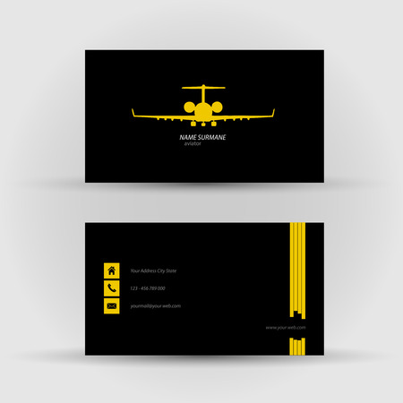 Set of modern vector business card template - front and back sideのイラスト素材