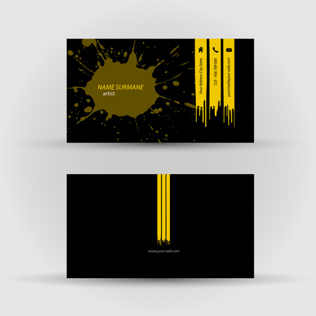 Set of modern vector business card template - front and back sideのイラスト素材