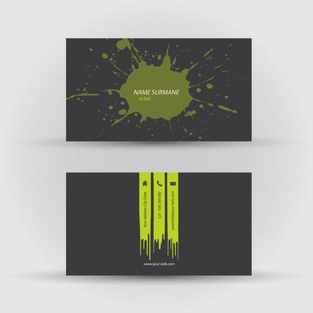Set of modern vector business card template - front and back sideのイラスト素材