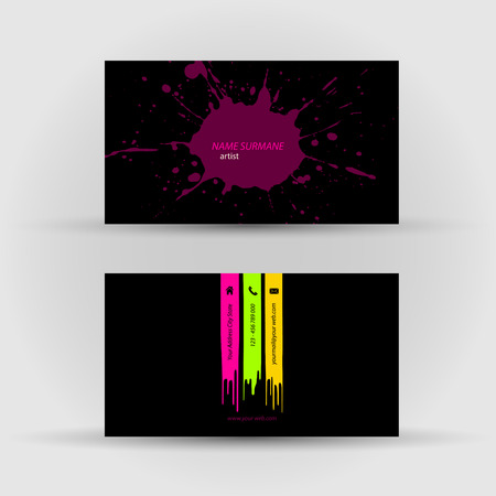 Set of modern vector business card template - front and back sideのイラスト素材