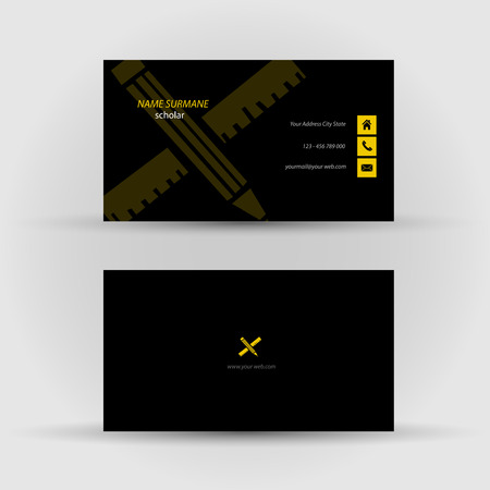 Set of modern vector business card template - front and back sideのイラスト素材