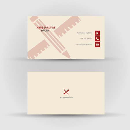 Set of modern vector business card template - front and back sideのイラスト素材